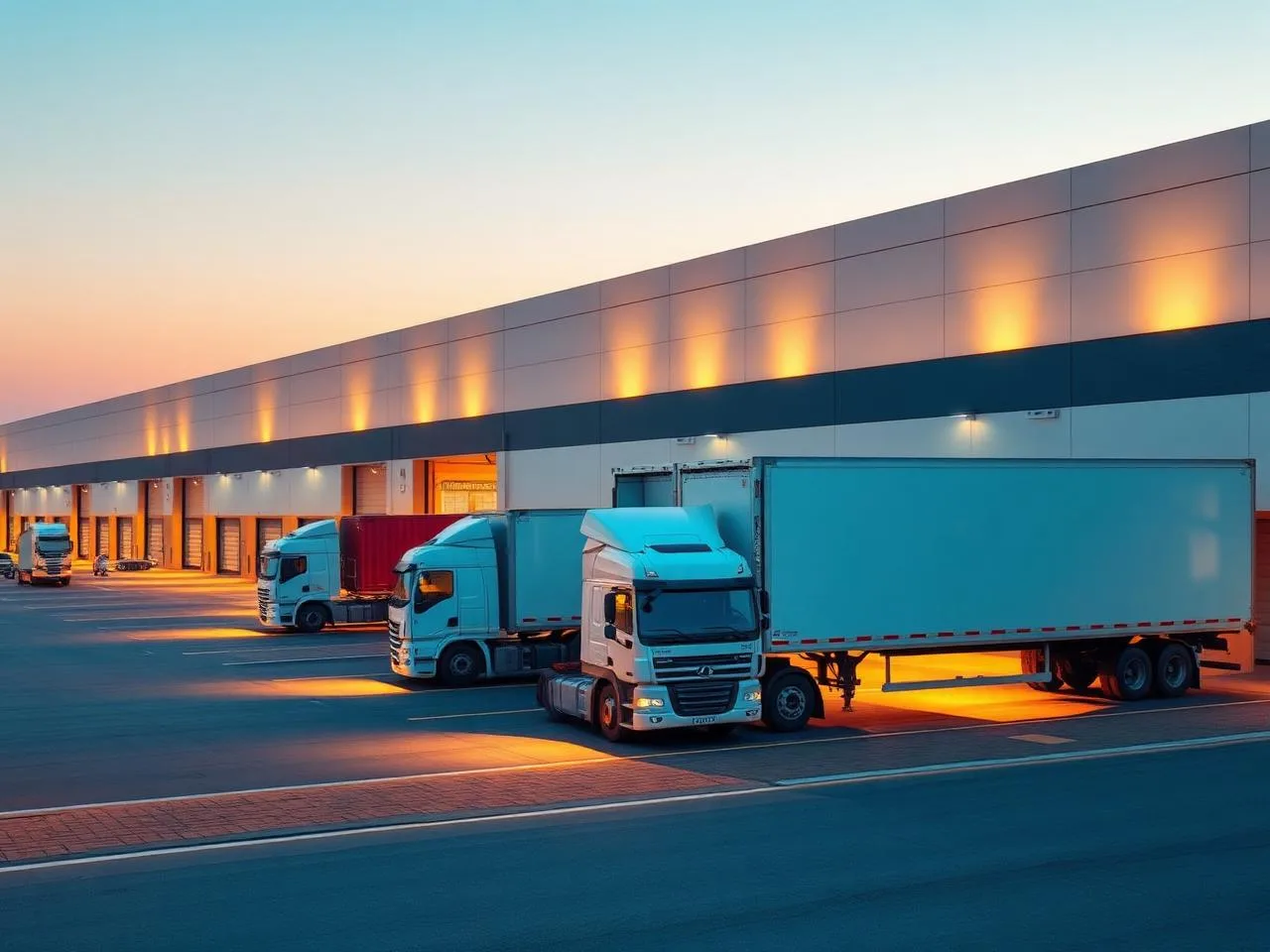 Global trade and distribution operations at dusk